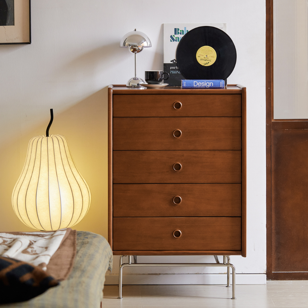 Mokpo Solid Boxwood 5 Drawers Tall Boy
