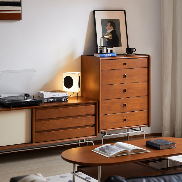 Mokpo Solid Boxwood 5 Drawers Tall Boy