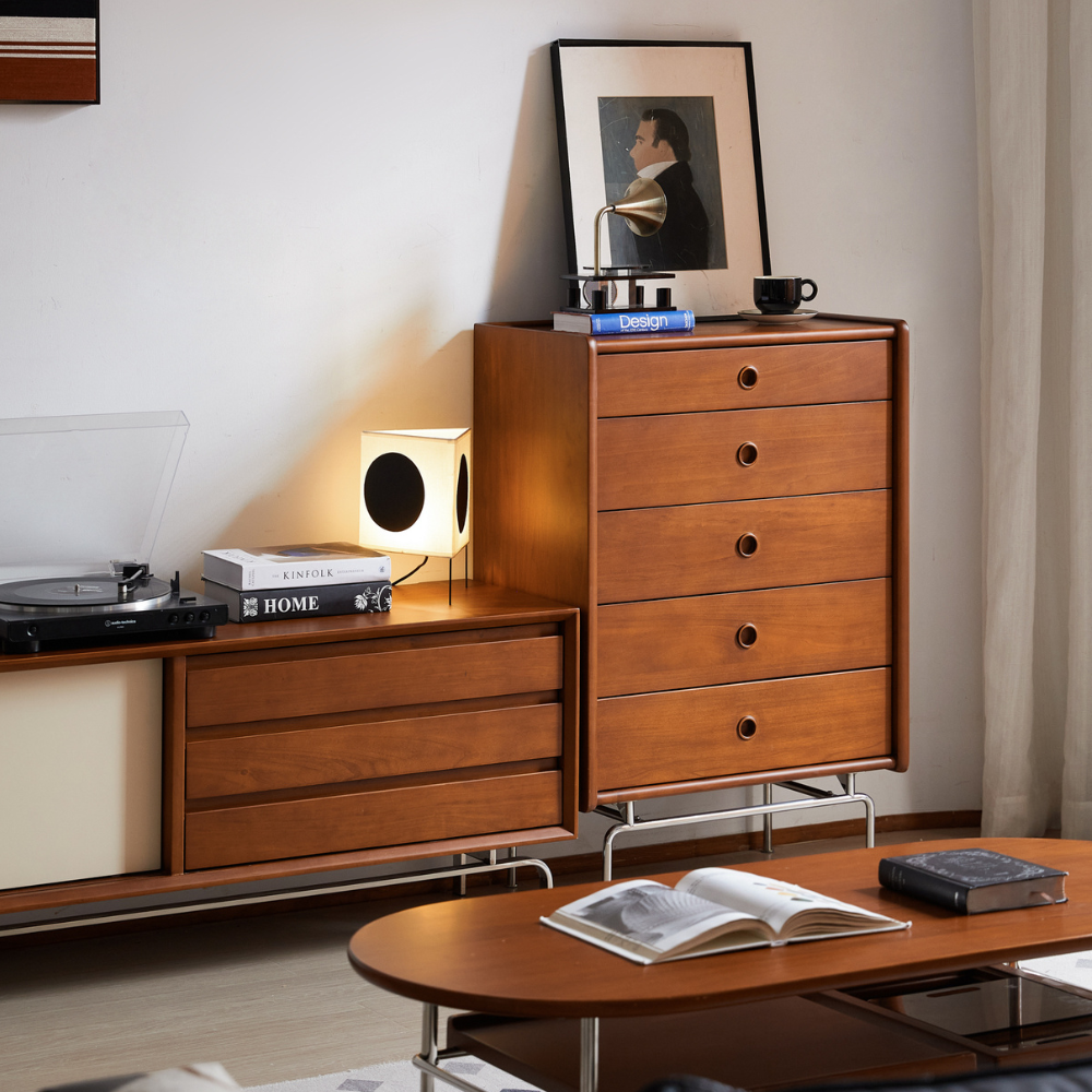 Mokpo Solid Boxwood 5 Drawers Tall Boy