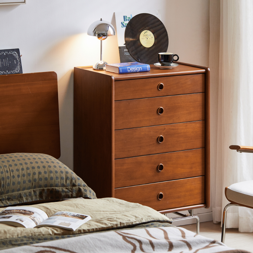 Mokpo Solid Boxwood 5 Drawers Tall Boy