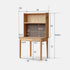 Monte natural solid oak desk with hutch featuring pegboard, shelves, and compact design