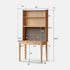 Monte natural solid oak desk with hutch featuring pegboard, shelves, and compact design