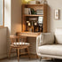 Monte natural solid oak desk with hutch featuring pegboard, shelves, and compact design
