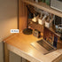 Monte natural solid oak desk with hutch featuring pegboard, shelves, and compact design