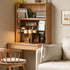 Monte natural solid oak desk with hutch featuring pegboard, shelves, and compact design