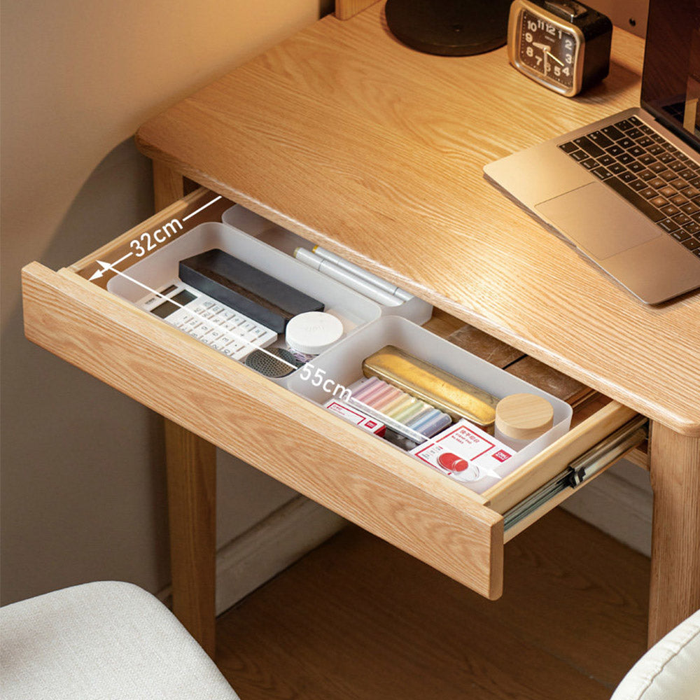 Monte natural solid oak desk with hutch featuring pegboard, shelves, and compact design