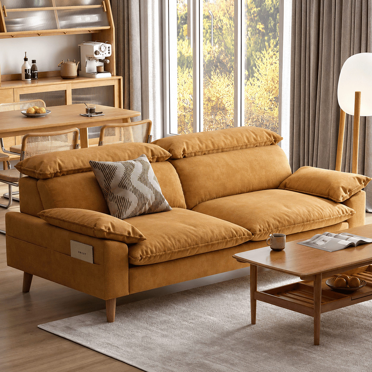 Mork Corduroy Fabric Sofa