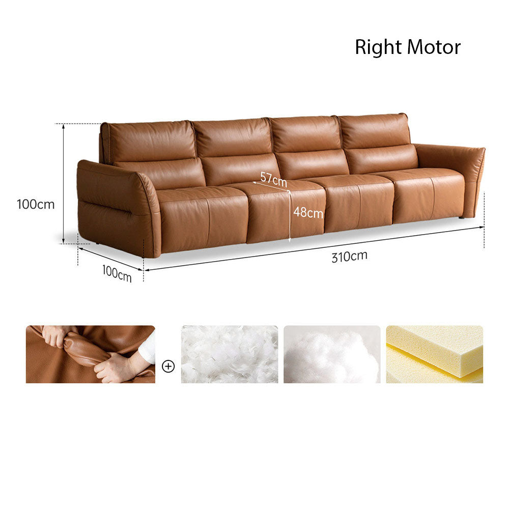 Muros Genuine Leather Electric Recliner Sofa