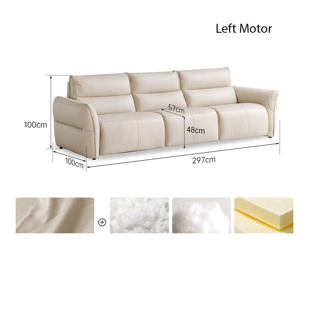 Muros Genuine Leather Electric Recliner Sofa