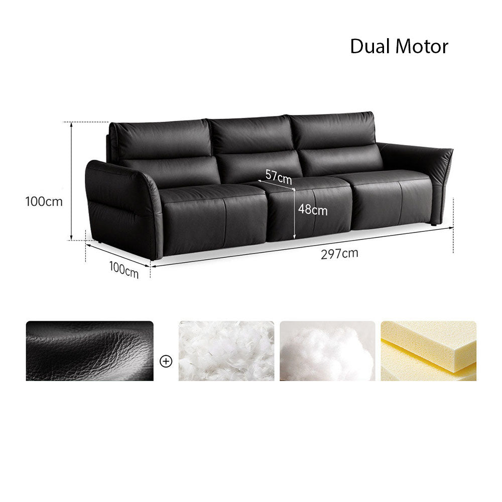 Muros Genuine Leather Electric Recliner Sofa