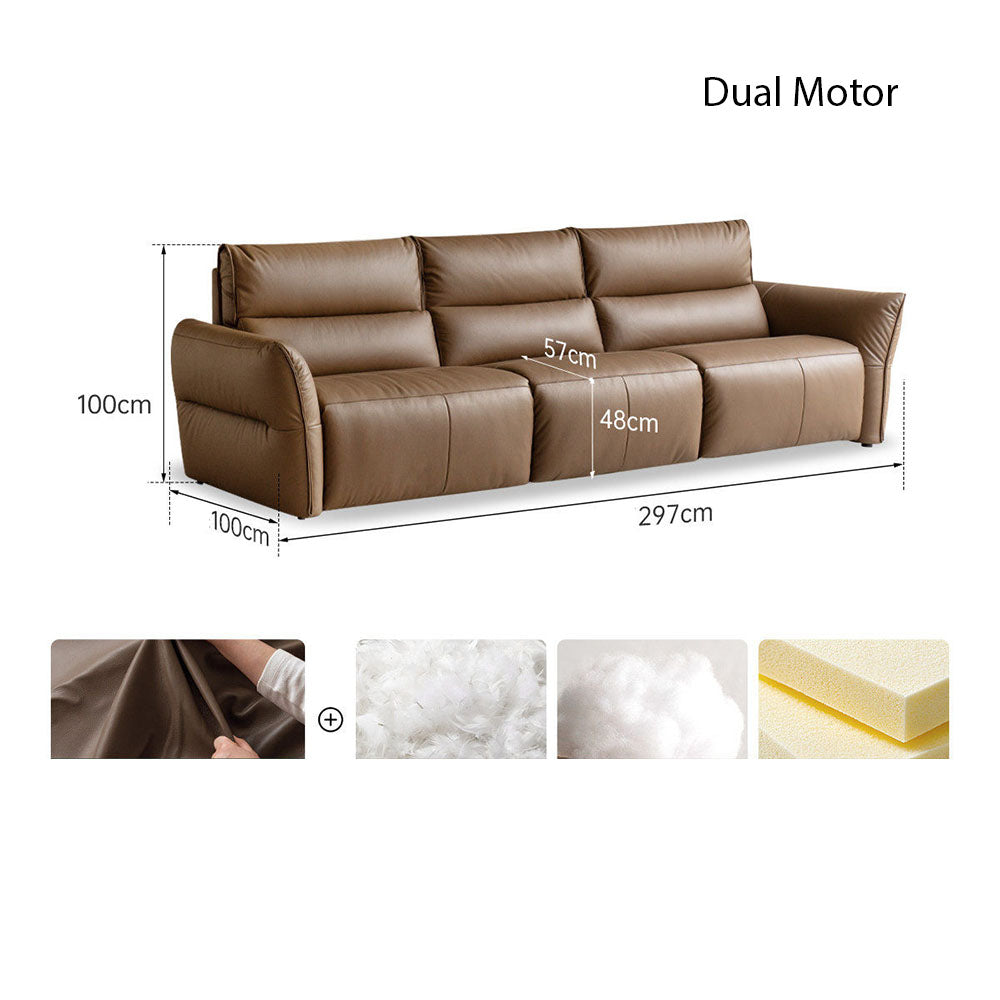 Muros Genuine Leather Electric Recliner Sofa