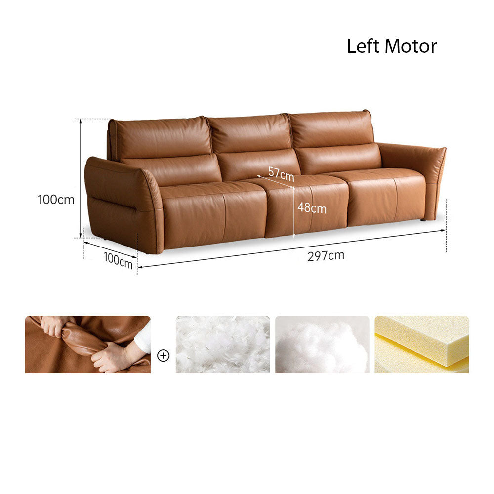 Muros Genuine Leather Electric Recliner Sofa