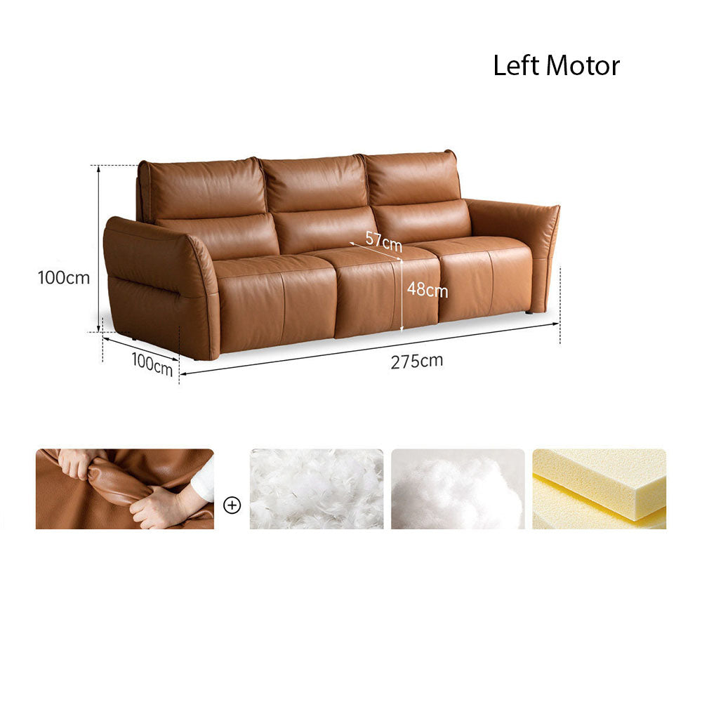 Muros Genuine Leather Electric Recliner Sofa