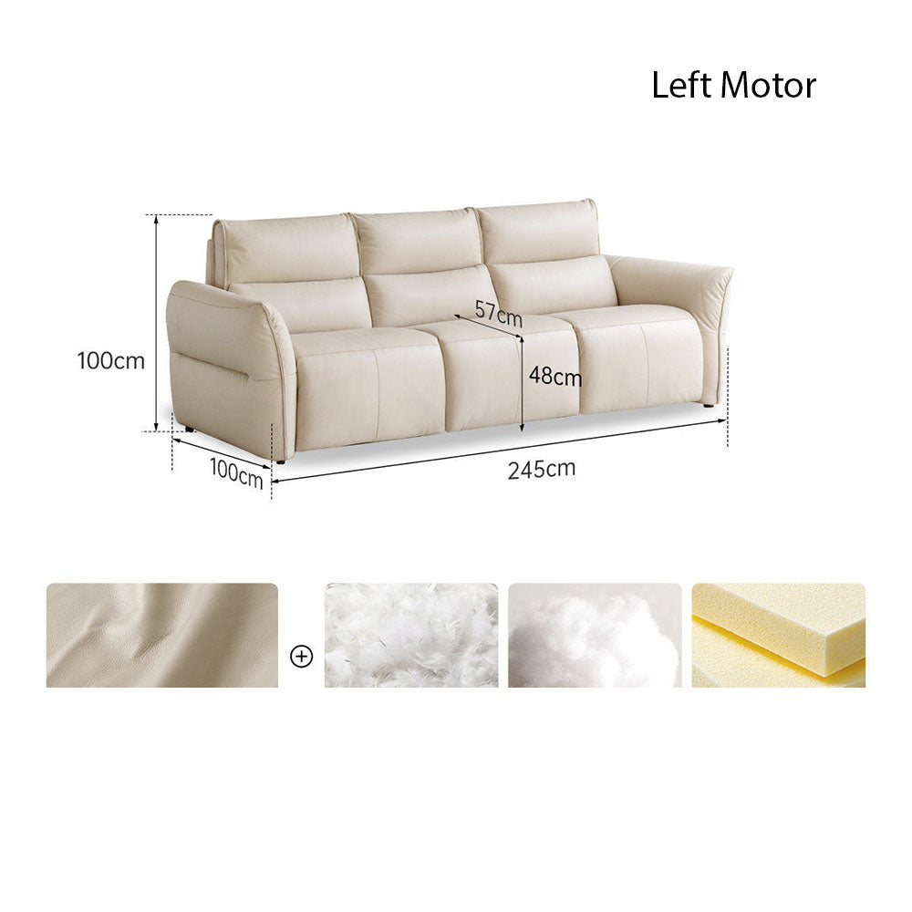 Muros Genuine Leather Electric Recliner Sofa
