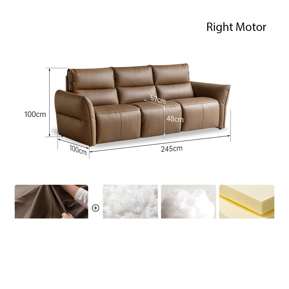 Muros Genuine Leather Electric Recliner Sofa