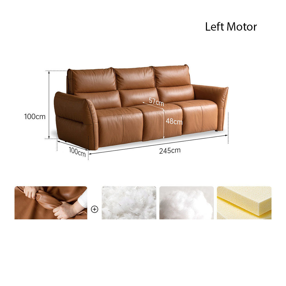 Muros Genuine Leather Electric Recliner Sofa