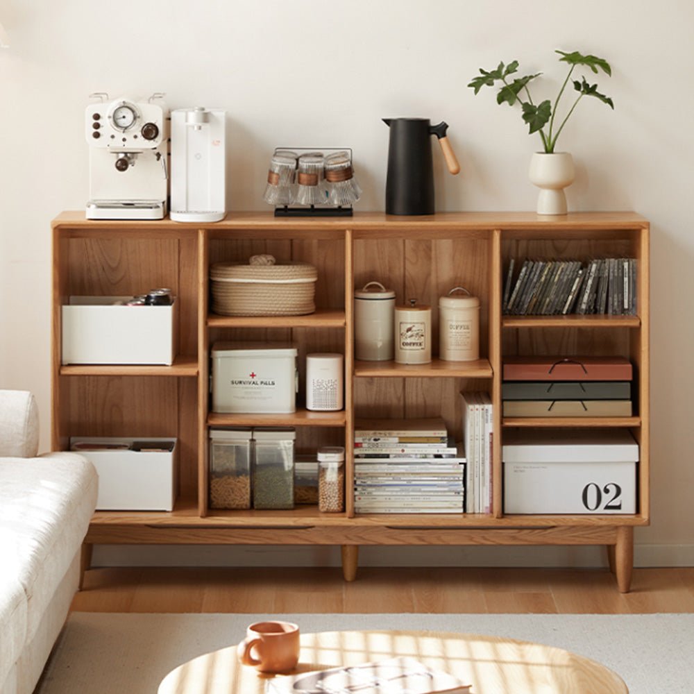 Myrland Natural Solid Oak Low Bookcase | Oak Furniture Store