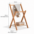 Naila 50 cm natural solid beech folding coat rack dimension guide