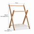 Naila 70 cm natural solid beech folding coat rack dimension guide