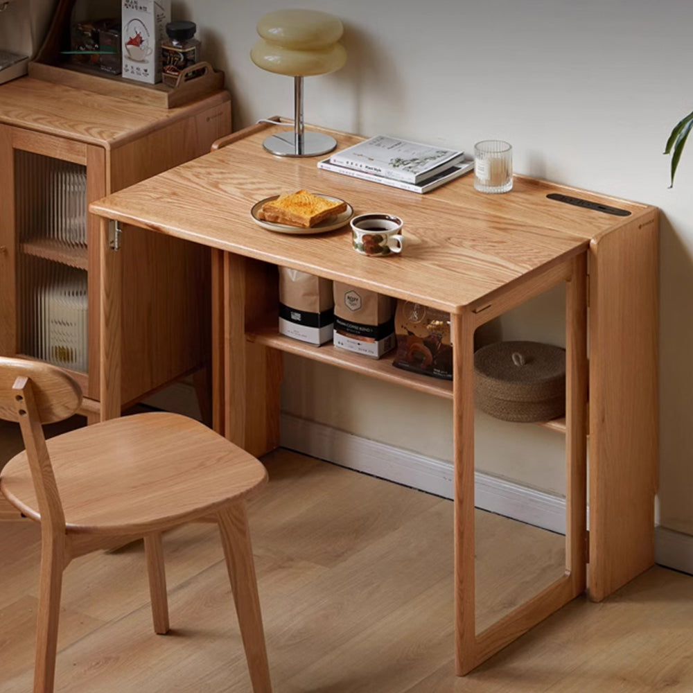 Naples Natural Solid Oak Extending Dining Table Office Desk