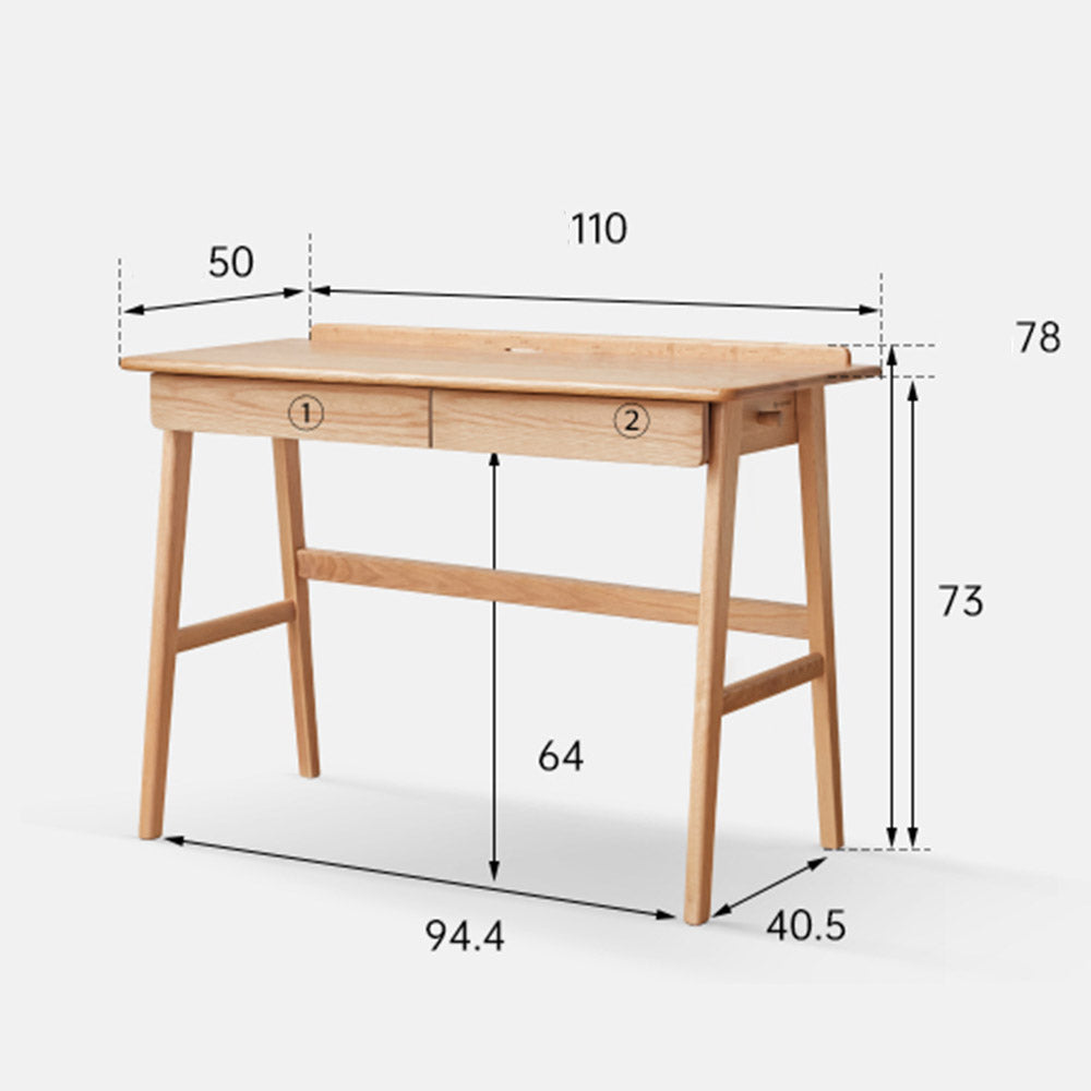 Narbonne Natural Solid Oak Office Desk