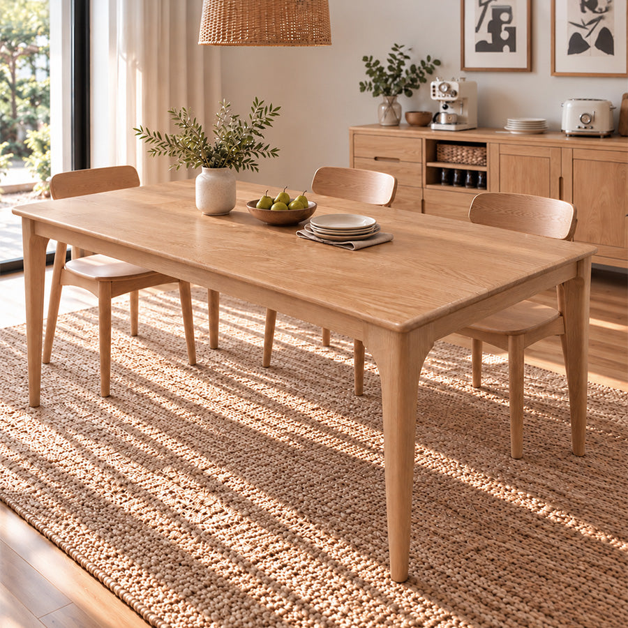 Seattle Natural Solid Oak Large Dining Table