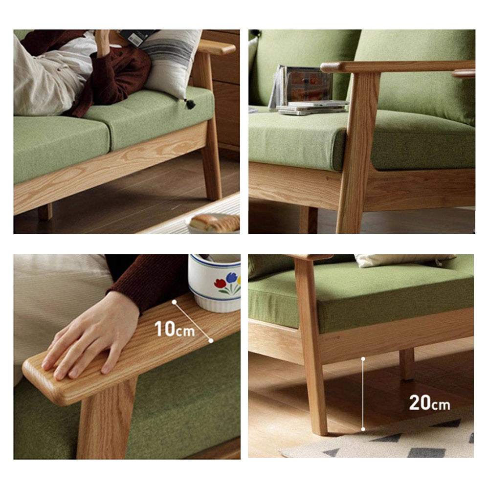 Nayoro Natural Solid Oak Seat Sofa