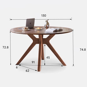 Nest Solid Walnut Round Dining Table - Oak Furniture Store