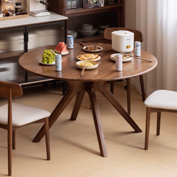 Nest Solid Walnut Round Dining Table - Oak Furniture Store