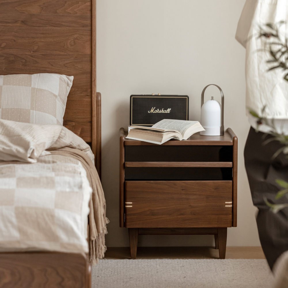 Newry Natural Solid Walnut Bedside Table
