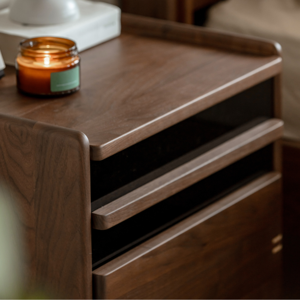 Newry Natural Solid Walnut Bedside Table