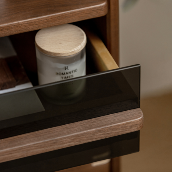 Newry Natural Solid Walnut Bedside Table