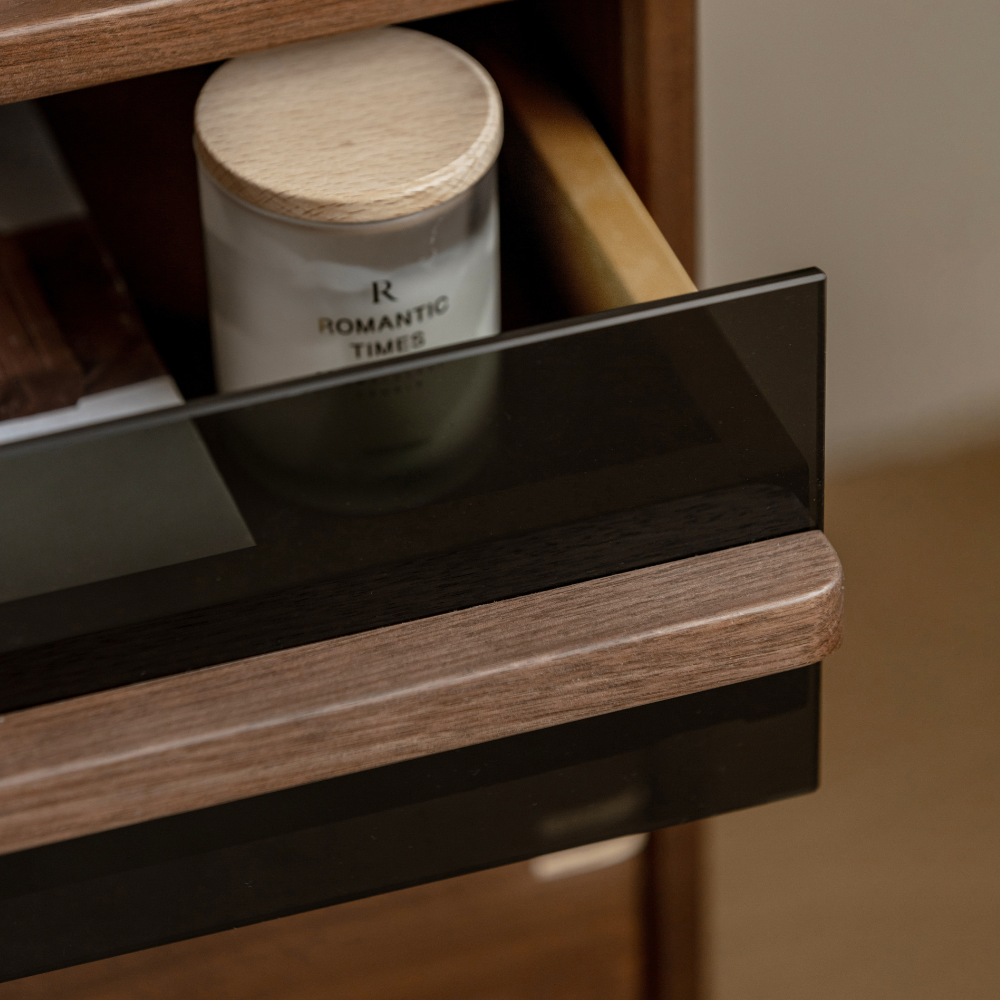 Newry Natural Solid Walnut Bedside Table