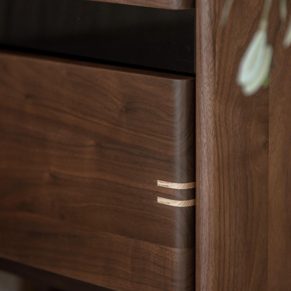 Newry Natural Solid Walnut Bedside Table