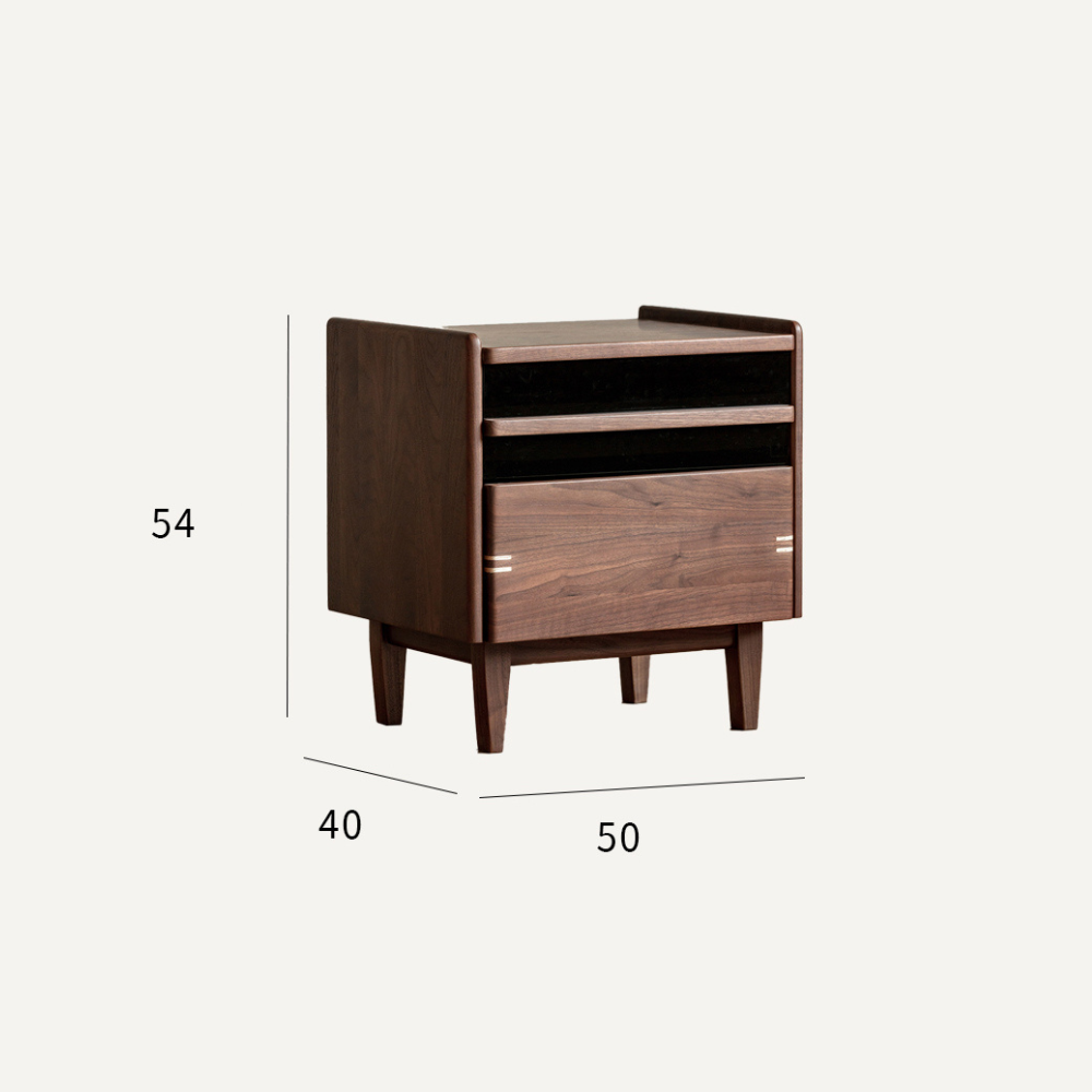 Newry Natural Solid Walnut Bedside Table