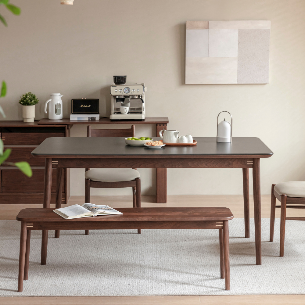 Newry Natural Solid Walnut Dining Bench