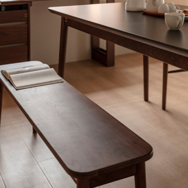 Newry Natural Solid Walnut Dining Bench