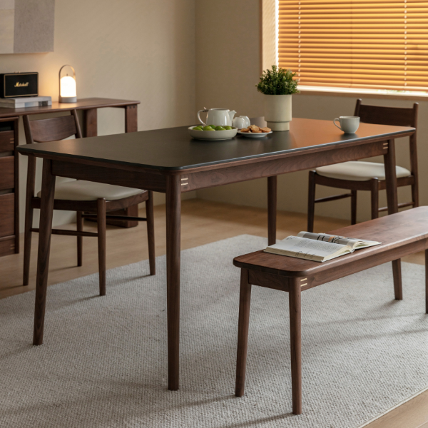 Newry Natural Solid Walnut Dining Bench