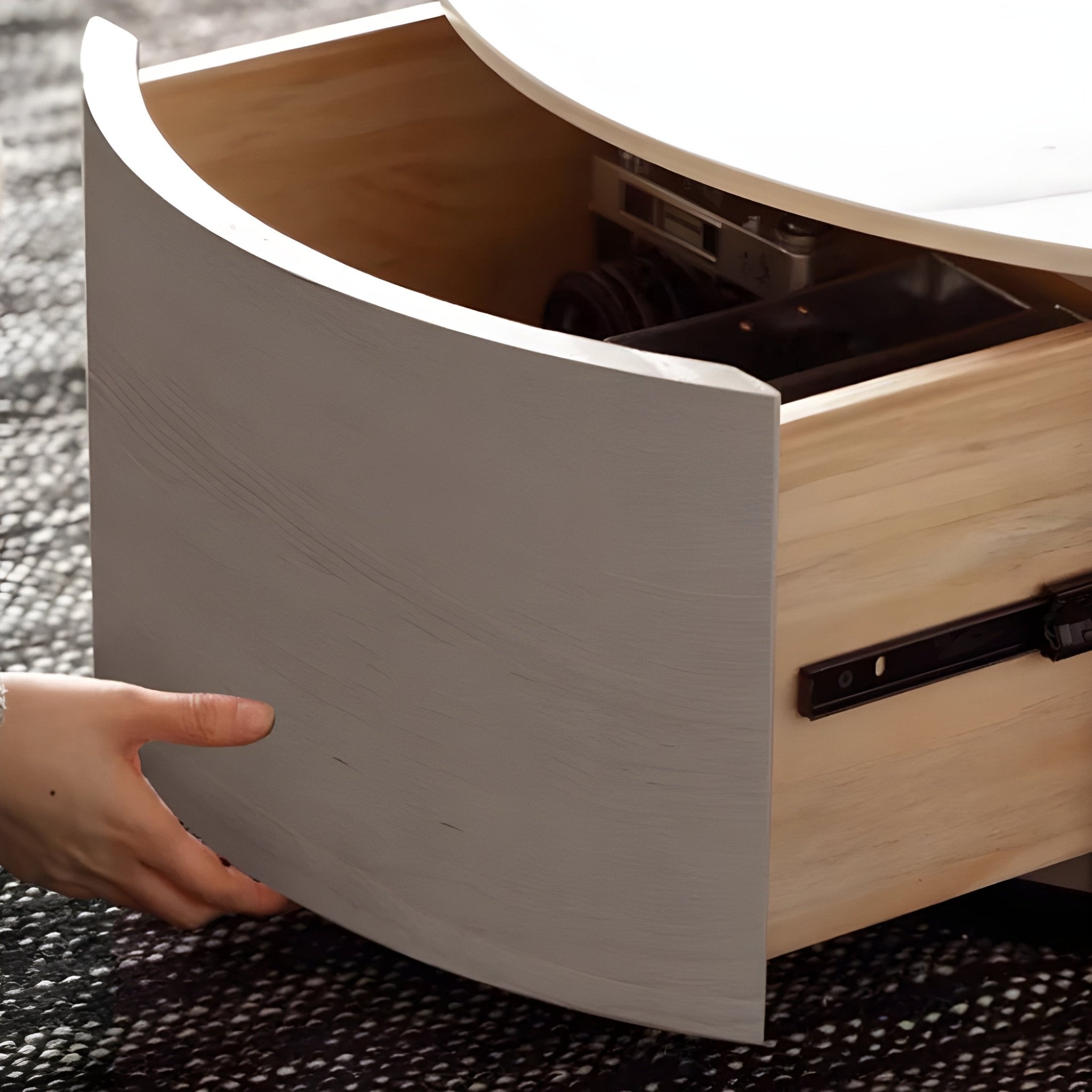 Nora Solid Coffee Table Set | nesting round coffee table with marble top for NZ family | Oak Furniture Store