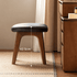 Norman solid walnut dressing stool dimension image showing 42.5cm seat height