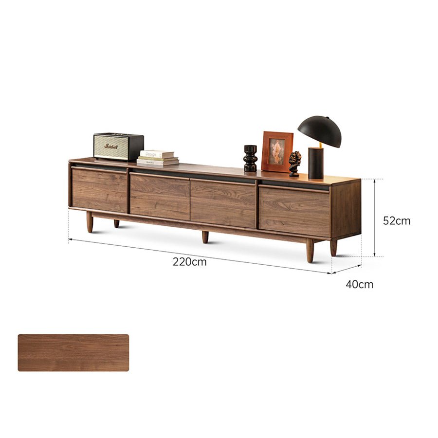Novara Natural Solid Walnut Entertainment Unit | Oak Furniture Store