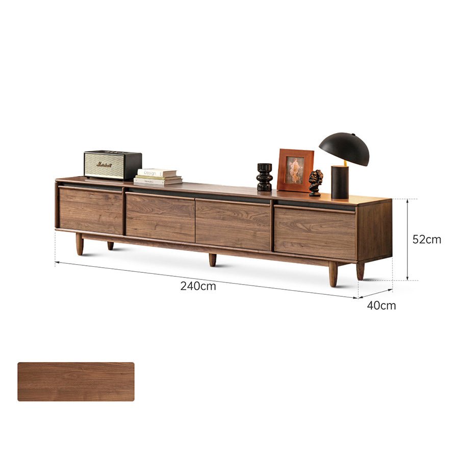 Novara Natural Solid Walnut Entertainment Unit | Oak Furniture Store