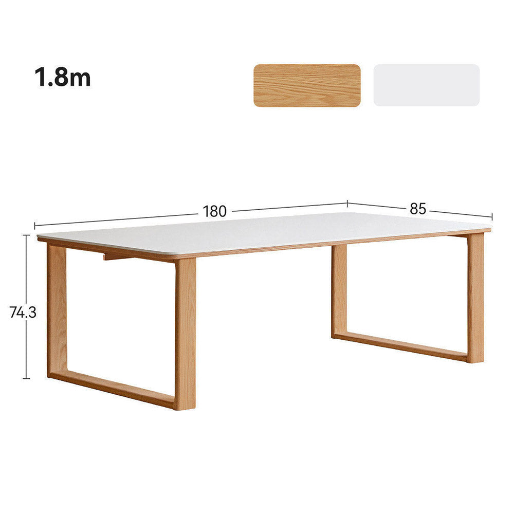 Ancona Natural Solid Oak Dining Table with Ceramic Top