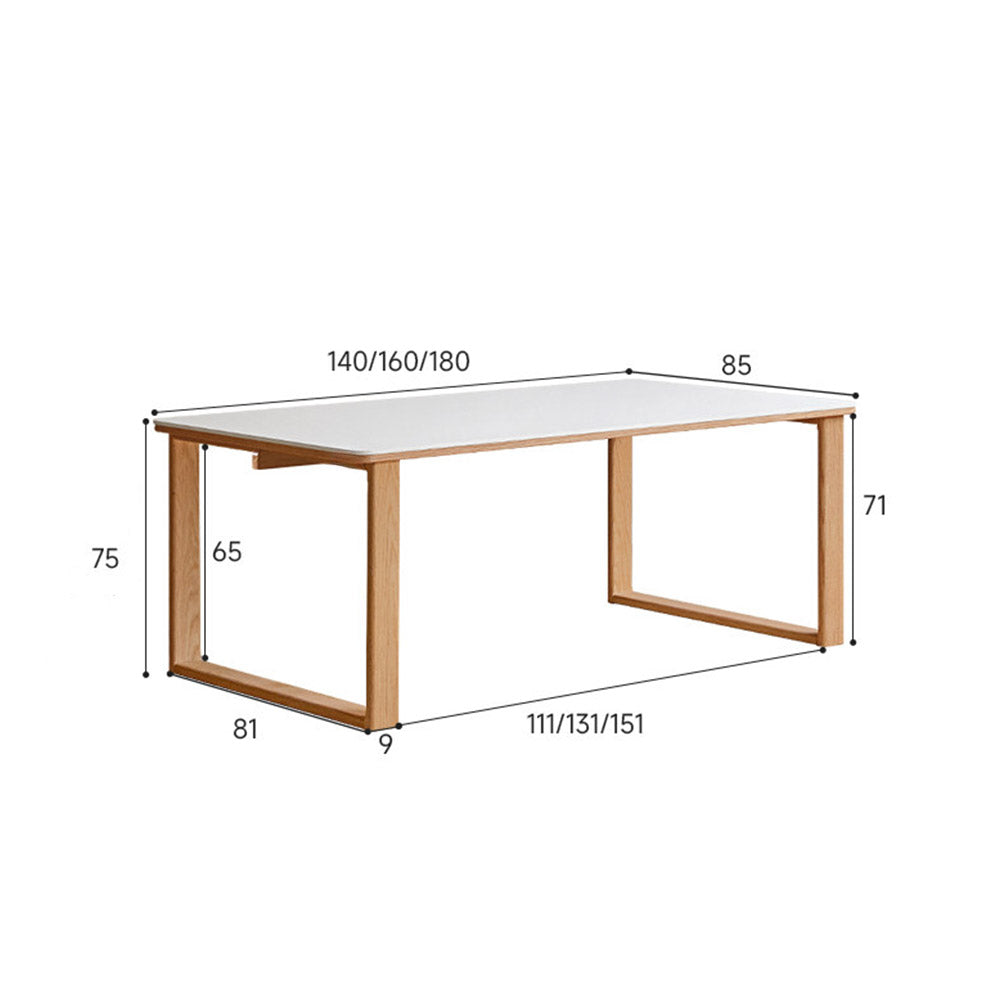 Ancona Natural Solid Oak Dining Table with Ceramic Top