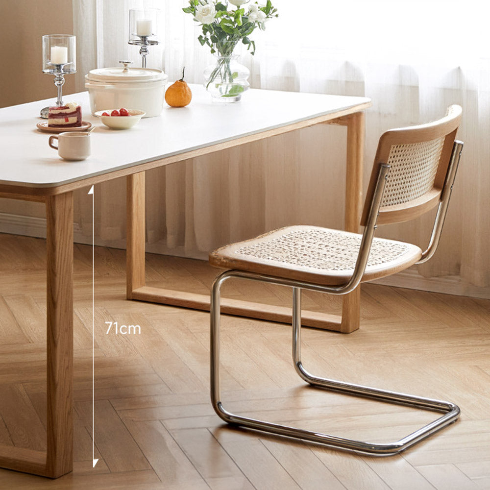 Ancona Natural Solid Oak Dining Table with Ceramic Top