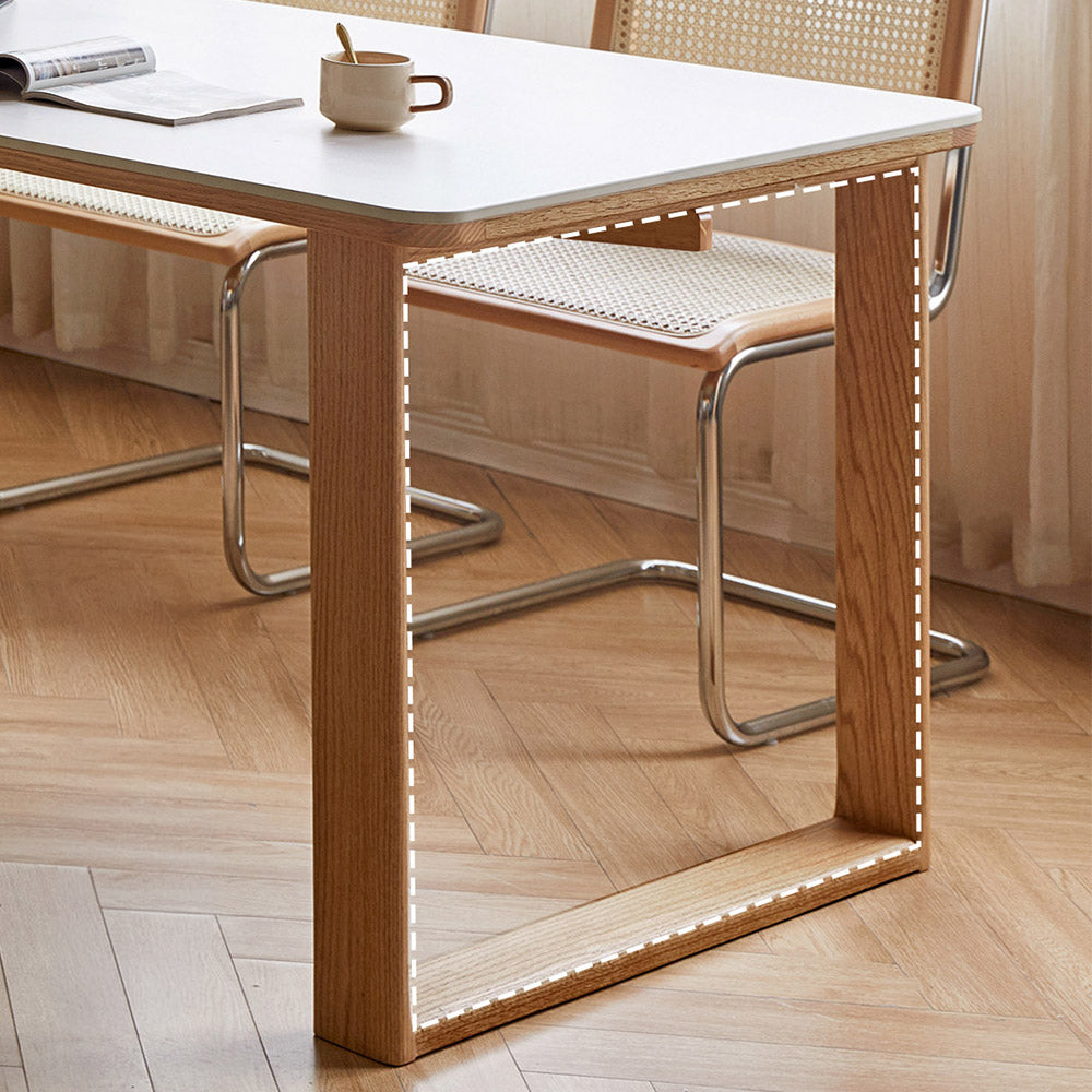 Ancona Natural Solid Oak Dining Table with Ceramic Top