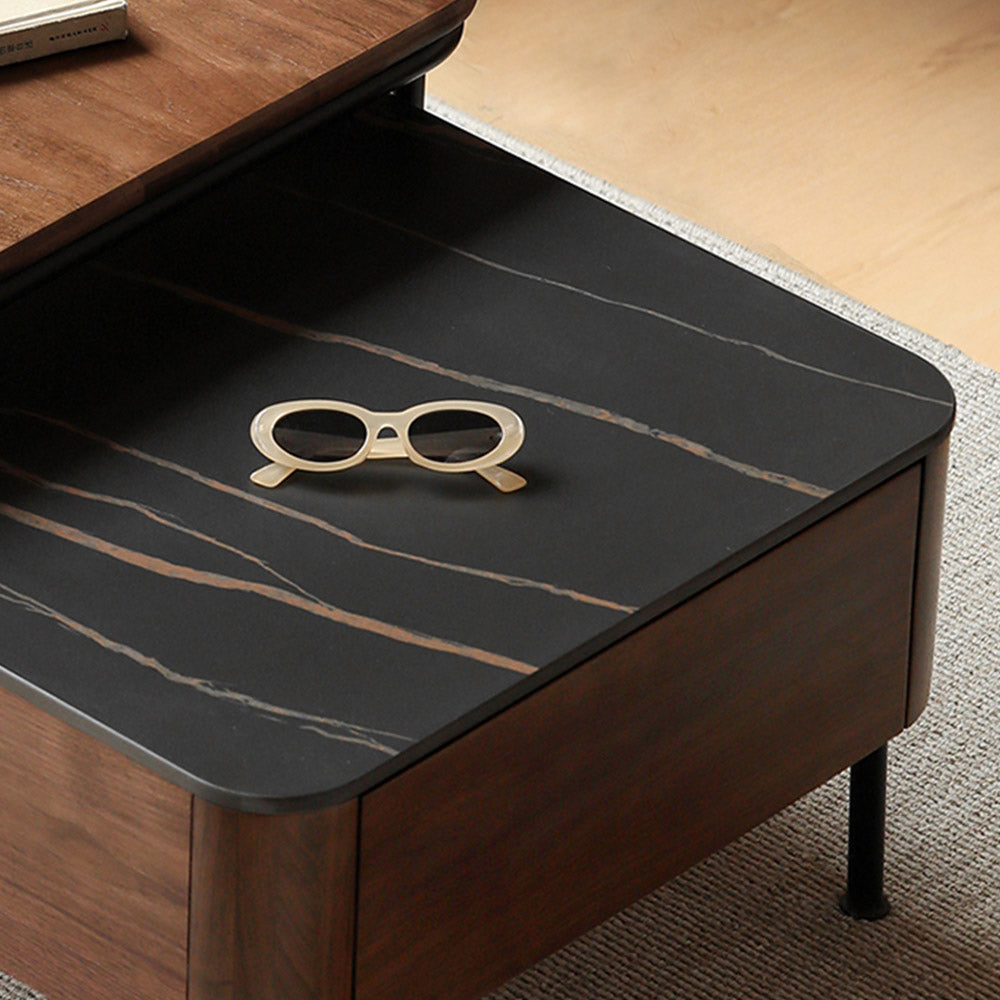 Oliena Natural Solid Walnut Coffee Table Set