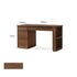 Oliveri walnut study desk with drawers and side magazine rack.