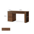 Oliveri walnut study desk with drawers and side magazine rack.