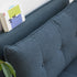 Orune compact fabric sofa bed with adjustable backrest, polyester upholstery and beech wood legs.